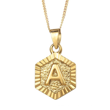 Moda personalizada AZ Carta de oro Juego de joyas de joyas de acero inoxidable Collar de joya de 18 k joyas de colgantes chapados